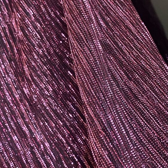 NWT Nordstrom Short Sleeve Pink Metallic Blouse with tie behind Neck. Size XXL - Picture 6 of 8